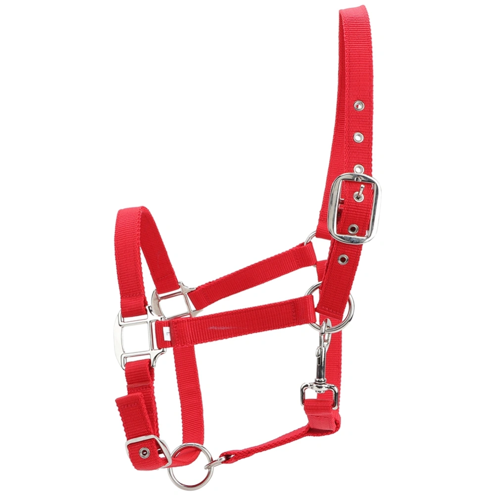 6mm Thickened Red Color Adjustable Horse Bridle Control Halter Riding Accessories