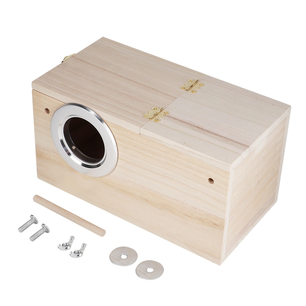 Quality Wooden Pet Bird Nest House Breeding Box Cage Accessories for Parrot(left opening)