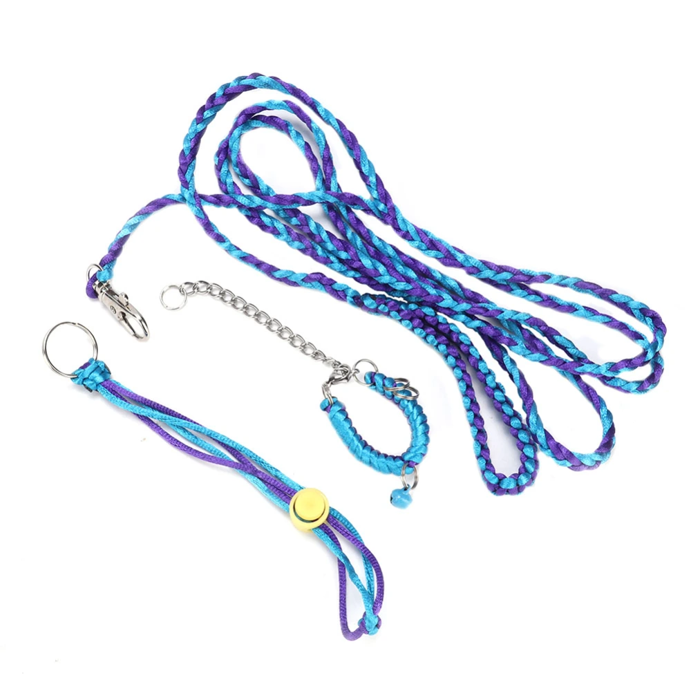 Small Pet Squirrel Hamster Guinea Outdoor Leash Walking Training Lead Harness(blue&purple)