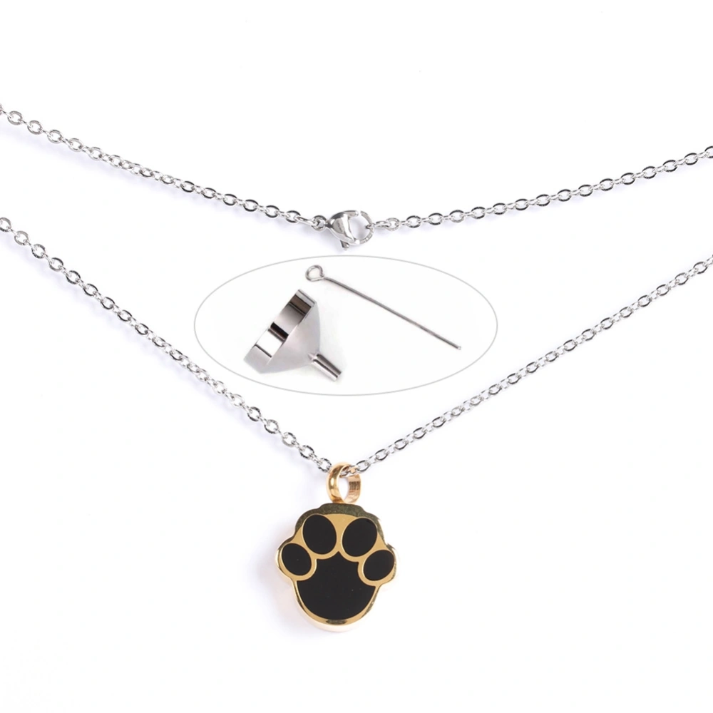 Footprint Pattern Urn Necklace Memorial Pet Ash Pendant Jewelry