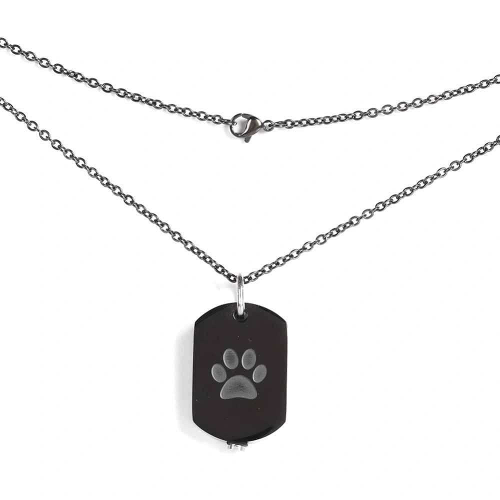 Footprint Pattern Urn Necklace Memorial Pet Ash Pendant Jewelry