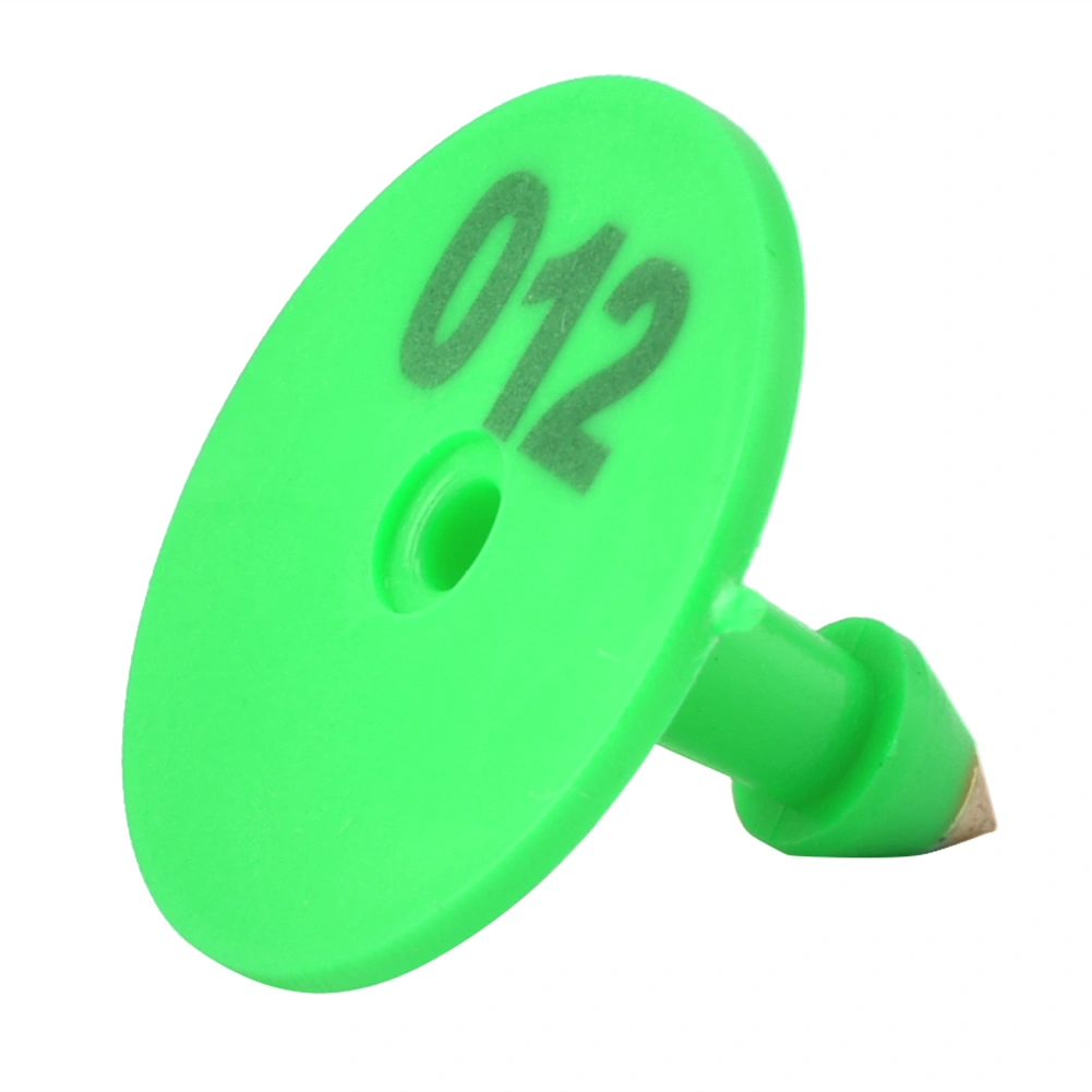 1-100 Number Round Plastic Livestock Ear Tag Animal Tag for Goat Sheep Pig (Green)