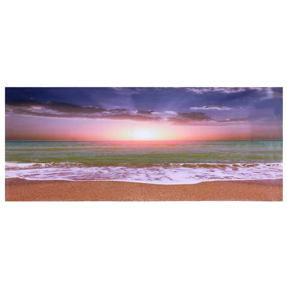 3D Effect Adhesive Beach Sunset Poster for Aquarium Fish Tank Decoration (M)