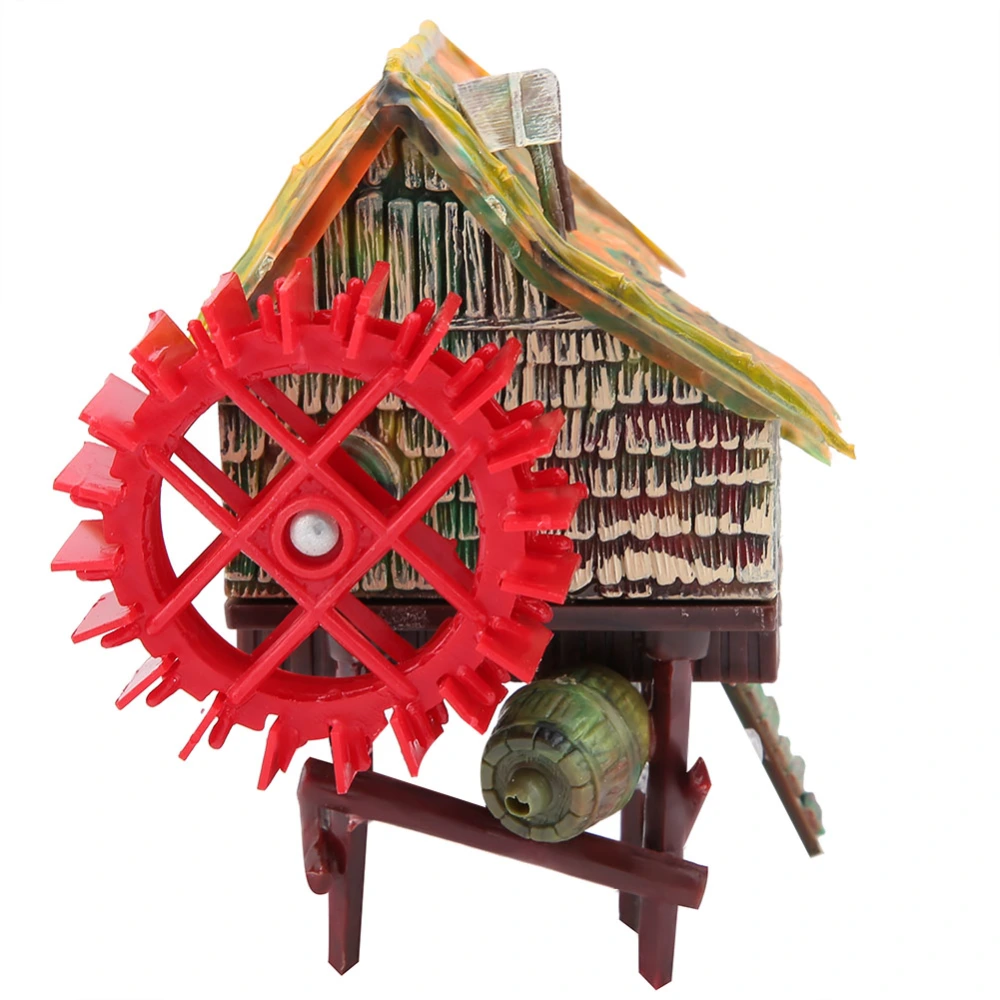 Fish Tank Landscaping Decoration Pneumatic Aerated Waterwheel Hut(Small Water Truck)