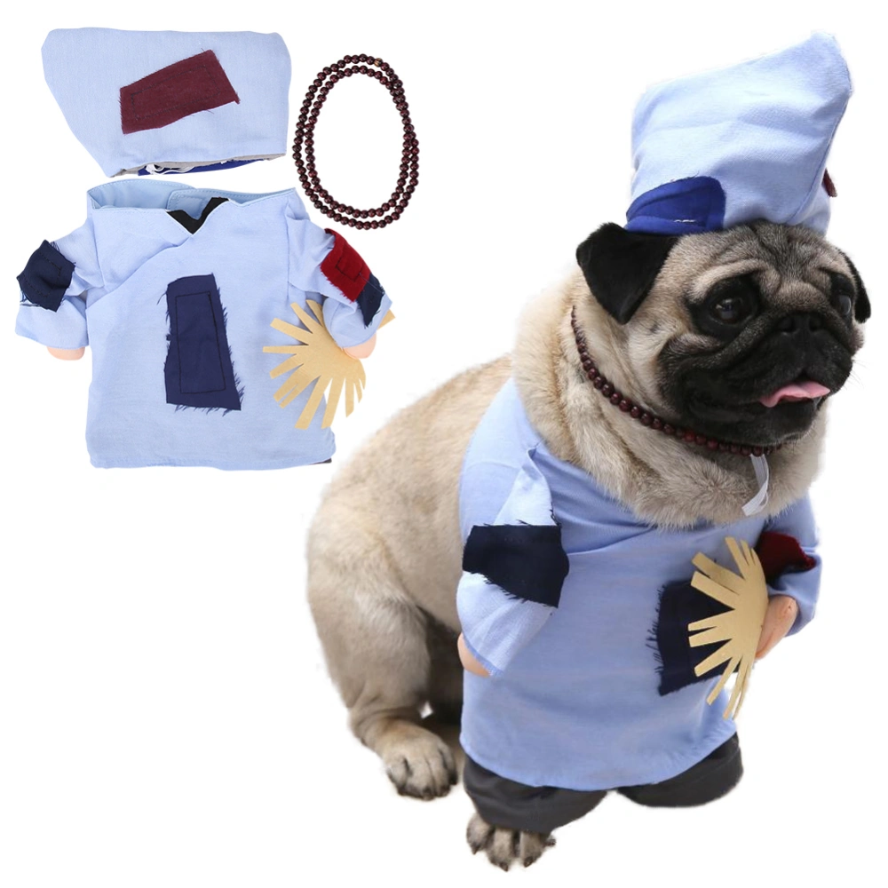 1Pc Pet Dog Cat Clothes Funny Party Costume with Hat and Necklace Outfit(L)