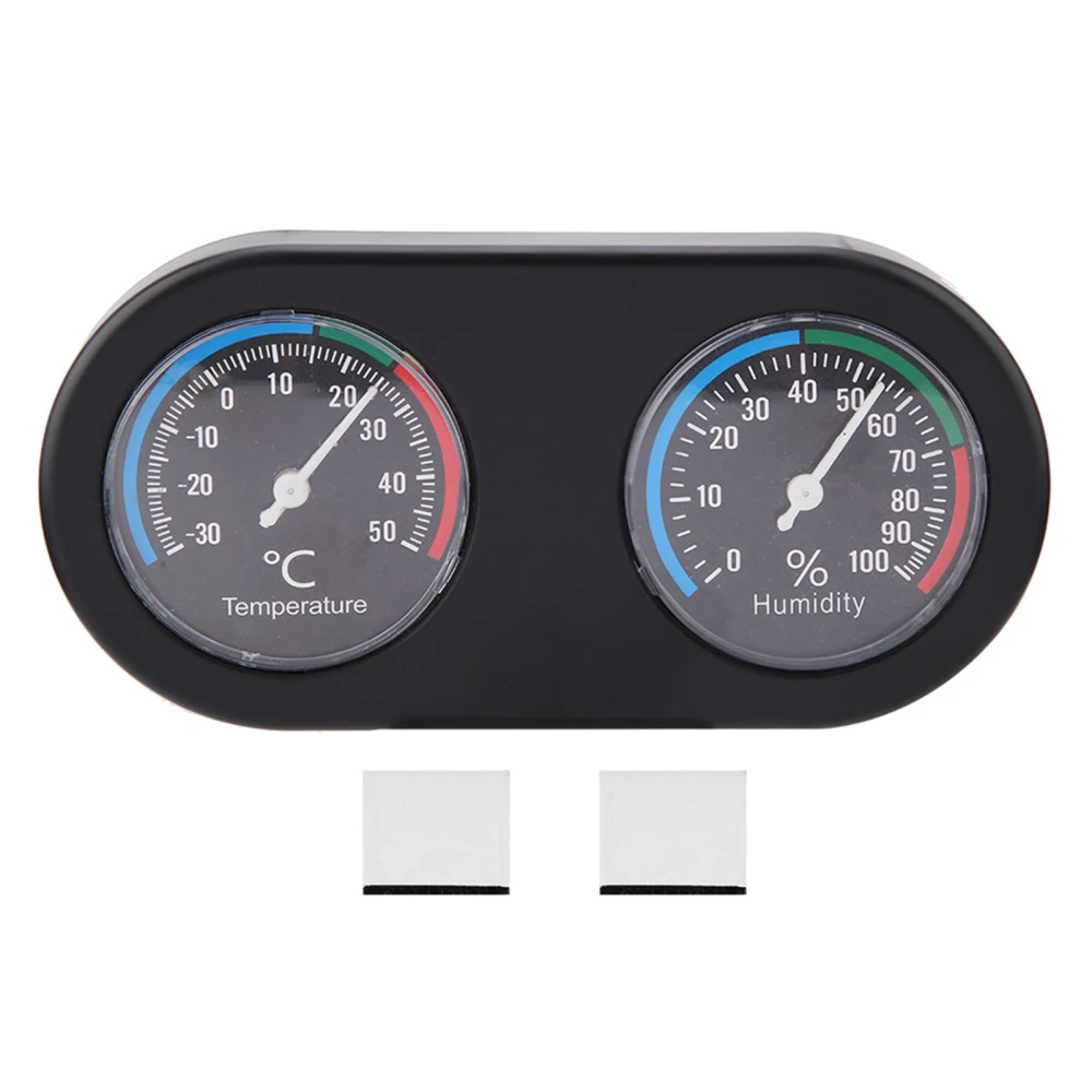 Mini Analog Temperature Humidity Meter Round Shape Thermometer Hygrometer for Reptile Tank