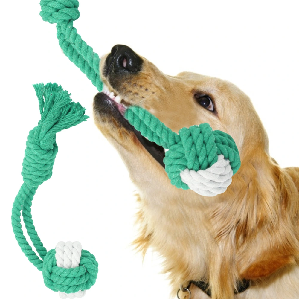 Polyester Red Green Cotton Rope Pet Dog Puppy Interactive Chewing Toys Pet Supplies Green