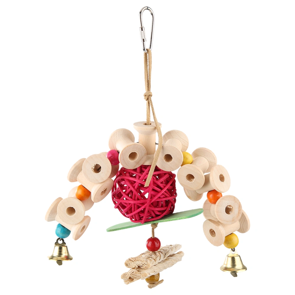 Parrot Toy Bird Chewing Toys Hanging Wooden Toy Parrot Playing Toy