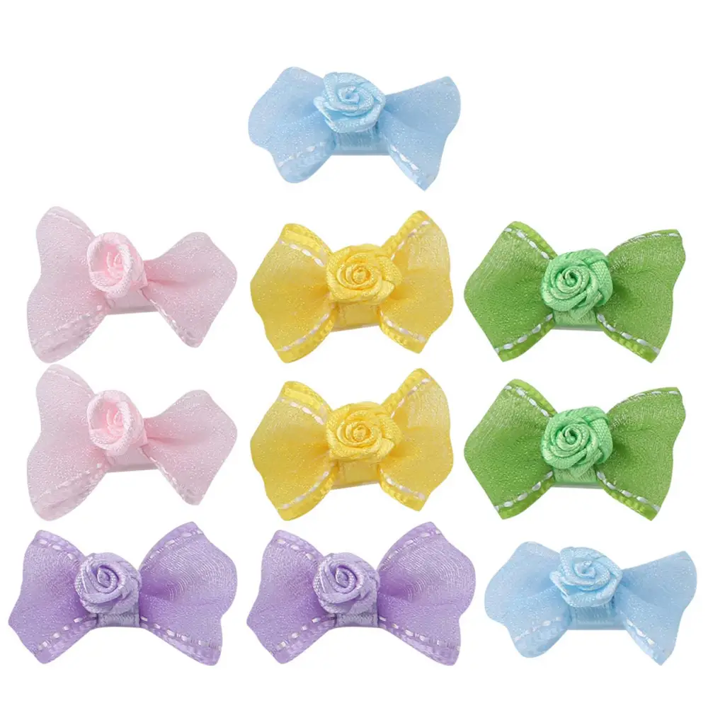 10Pcs/Set Lovely Pets Hair Clips Bowknot Clip Hairpins Cats Dogs Hair Accessories