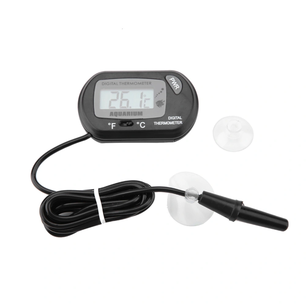 Small Size Digital Fish Tank Aquarium Thermometer Temperature Measuring Meter Machine Black