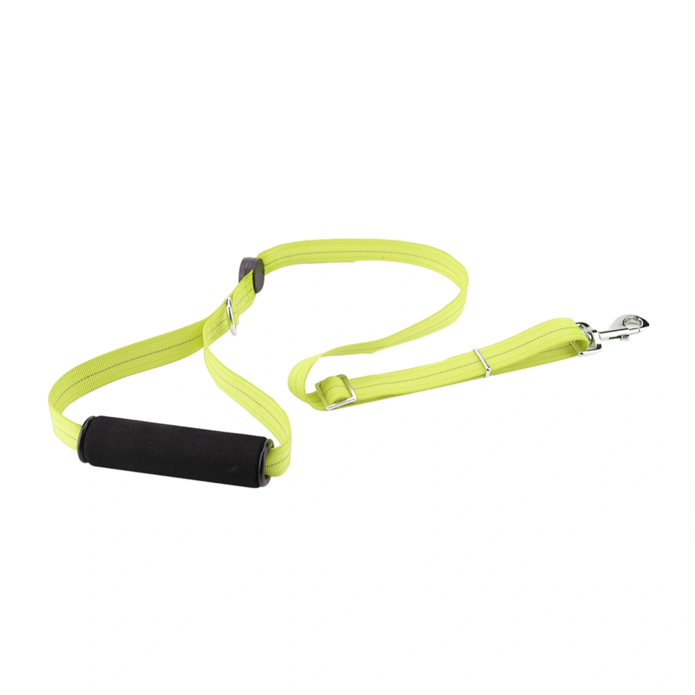 LED Reflective Pet Dog Collar Leash Hook Nylon Leads with Handle(Green)