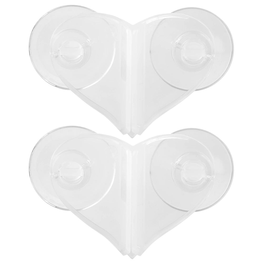 Plastic Aquarium Fish Tank Divider Sheet Holder Heart Sucker Clip