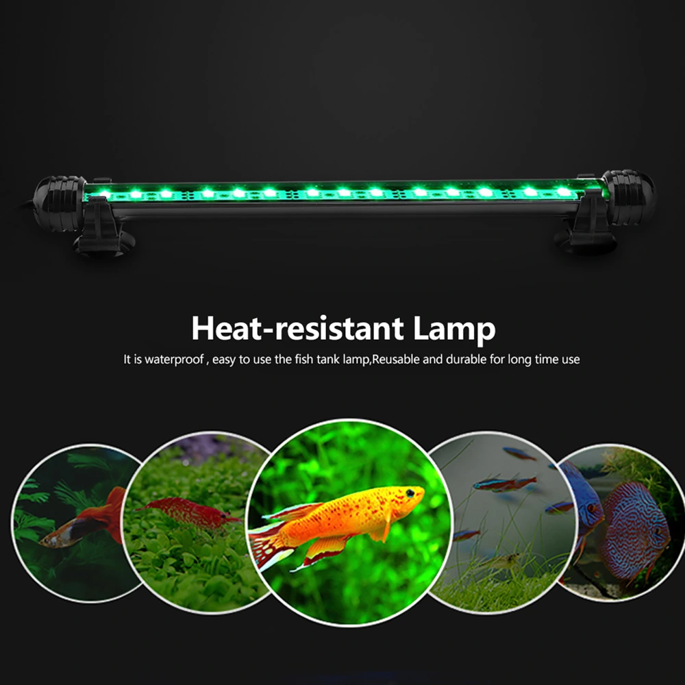 HeatResistant Thickened Fish Tank LED Lamp Light Aquarium Décor 110~240V(MF15U,UK Plug)