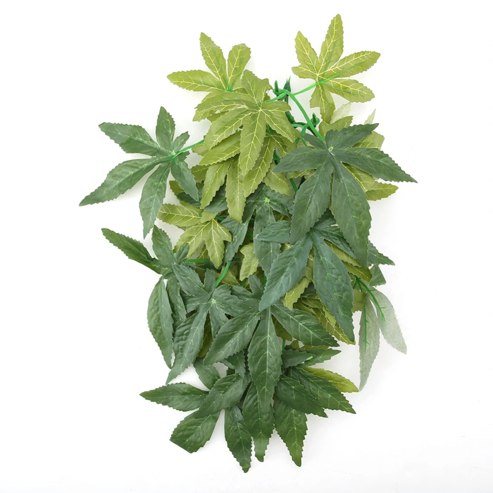 Green Artificial Plant Fake Leaves Aquarium Fish Tank Reptile Terrarium Ornaments Decor 30cm