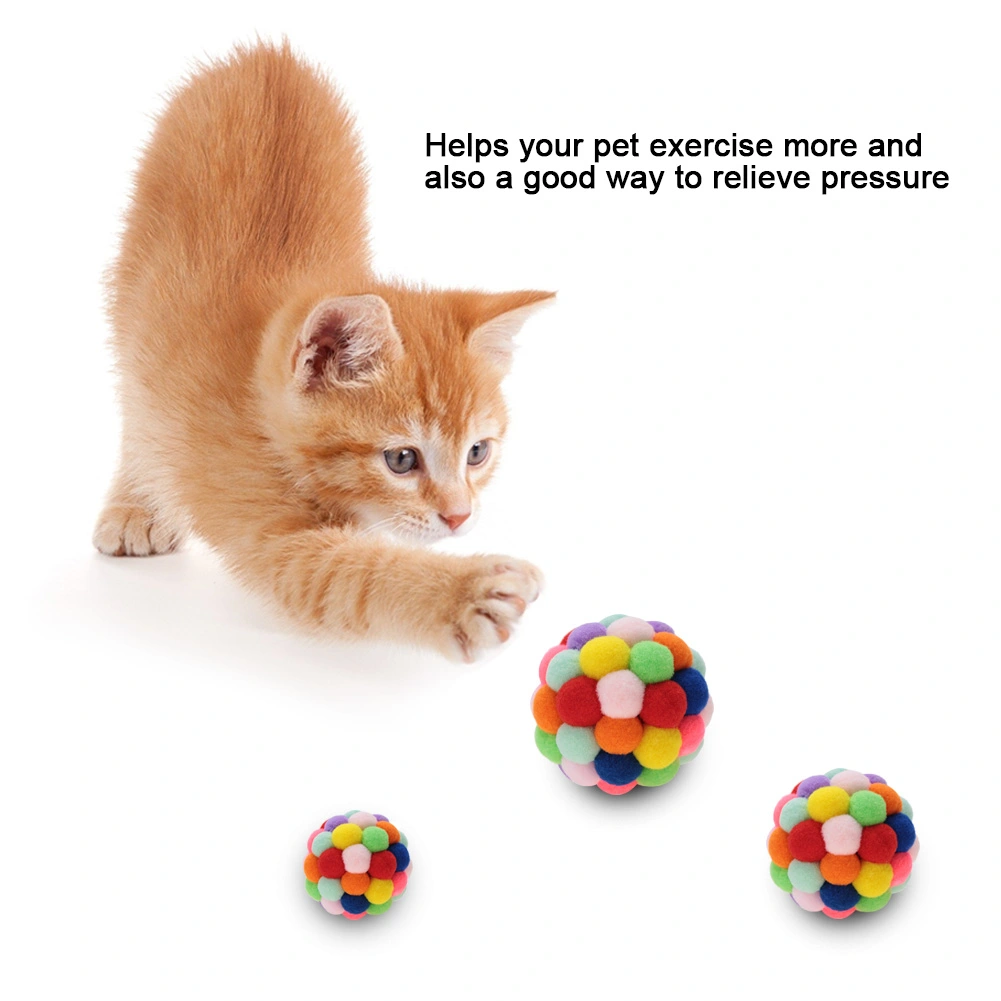 Pet Colorful Plush Toy Playing Ball Dog Puppy Cat Exercise Interactive Training Tool M