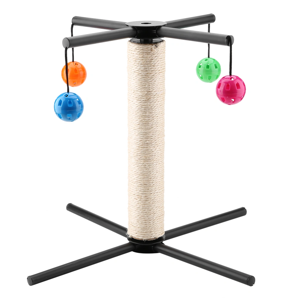 Multifunctional Cat Scratching Post with 4 Bell Balls Stable Framework Cat Game Toy