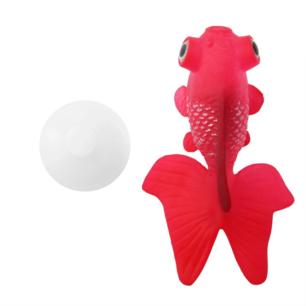 Aquarium Decoration Funny Artificial Silicone Small Fish Fish Tank Ornament Red Goldfish