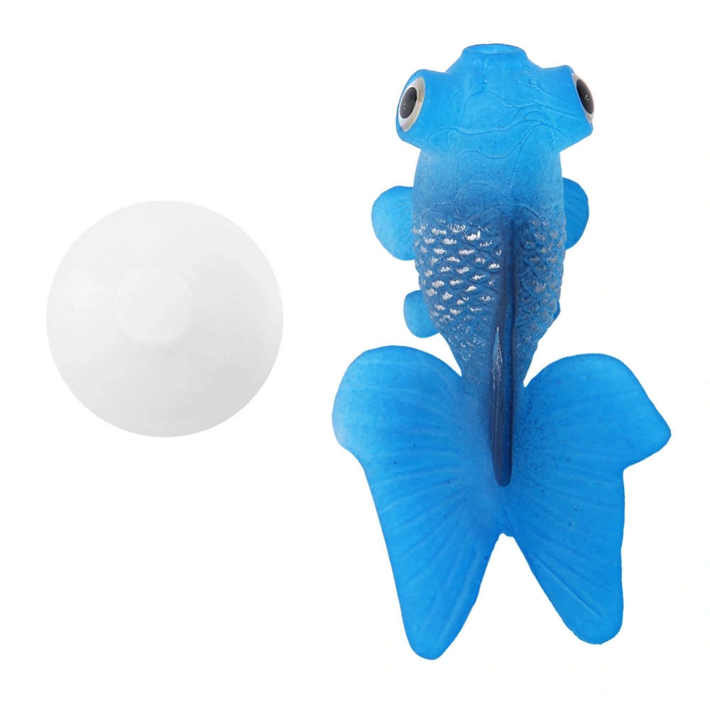 Aquarium Decoration Funny Artificial Silicone Small Fish Fish Tank Ornament Blue Goldfish