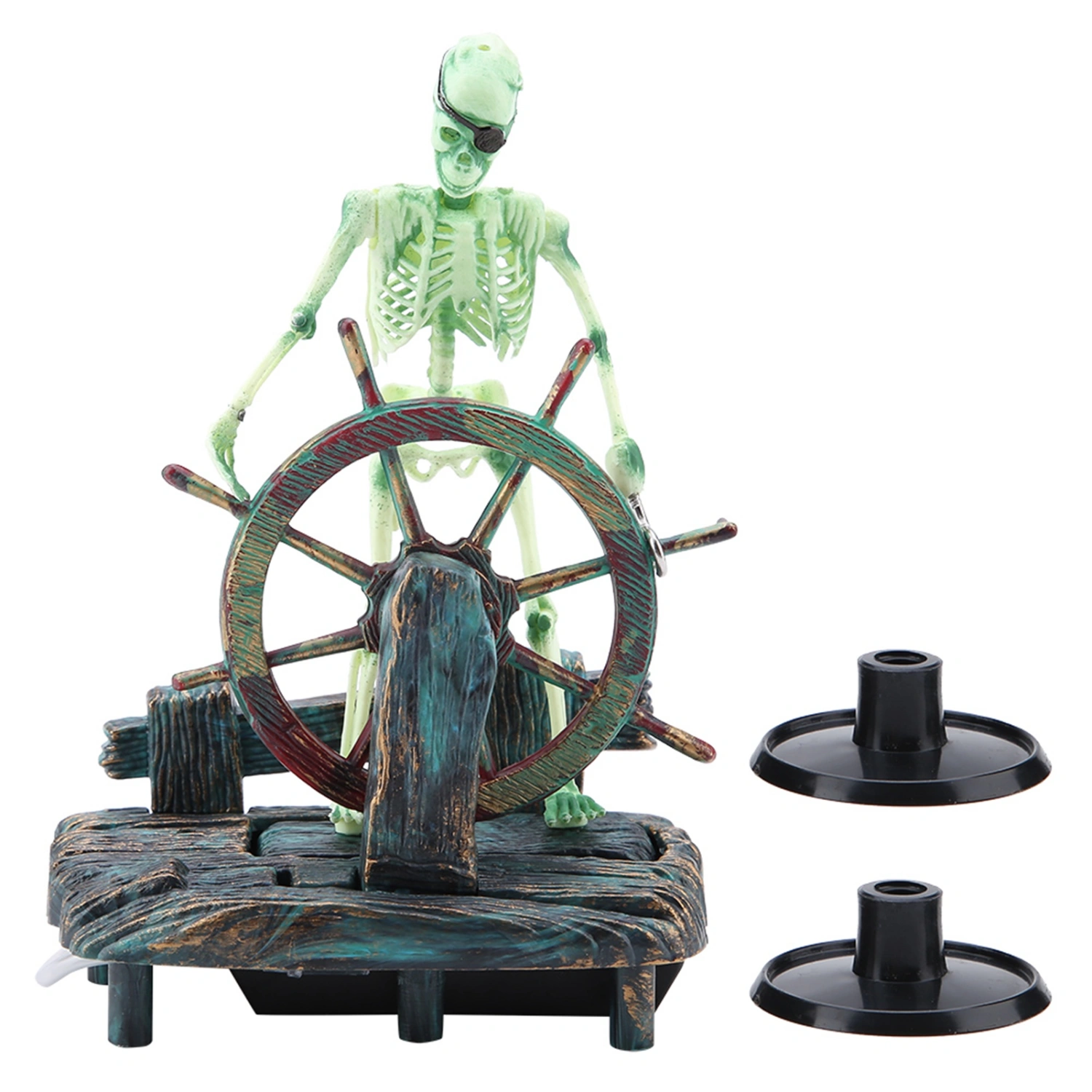 Aquarium Hippocampus Pirate Captain Decoration Fish Tank Landscape Skeleton Ornament