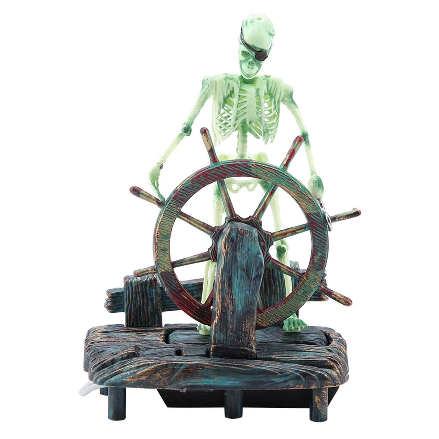 Aquarium Hippocampus Pirate Captain Decoration Fish Tank Landscape Skeleton Ornament