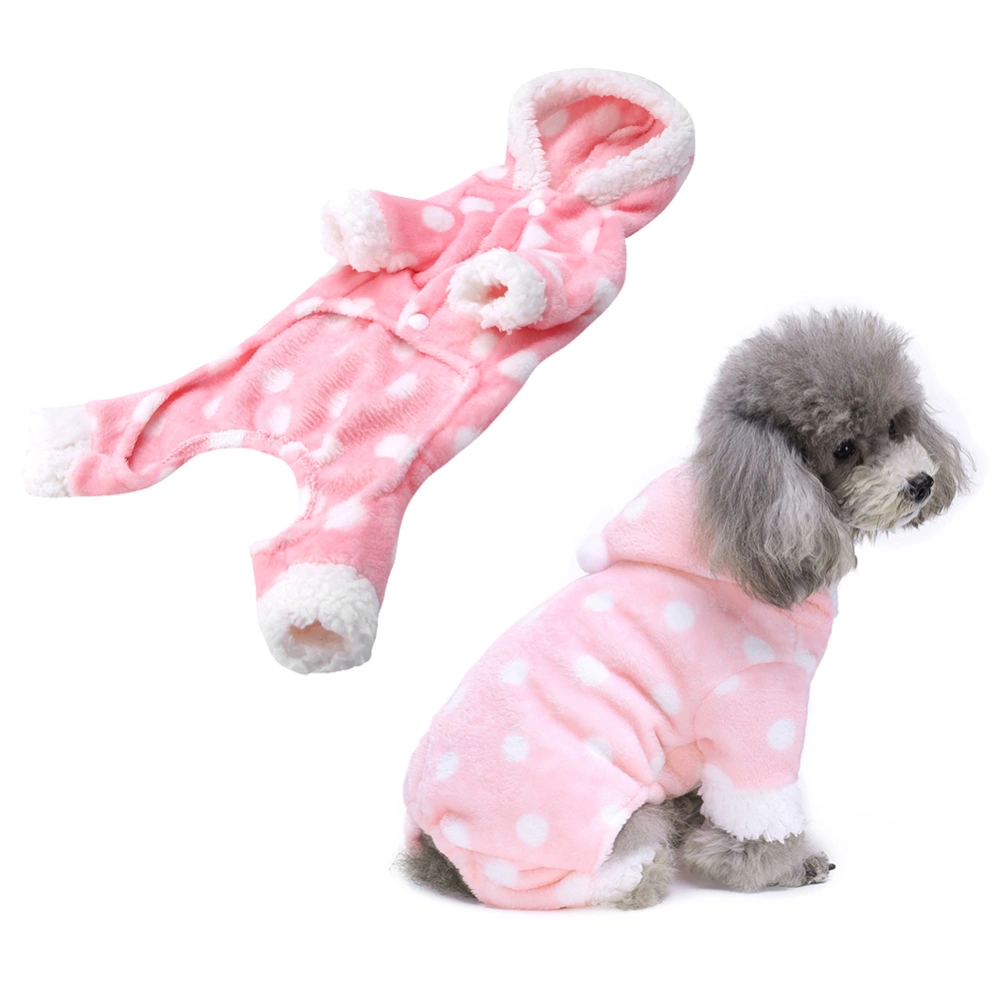 Soft Flannel Pet Jumpsuit Cute Dogs Puppies Pajamas Warm Winter Fashionable Hooded Clothes XXL