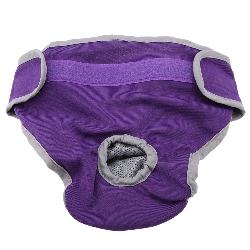 Dog Polyester Pants Puppy Underwear Female Physiological Pants Pet Sanitary Diaper (Purple M)