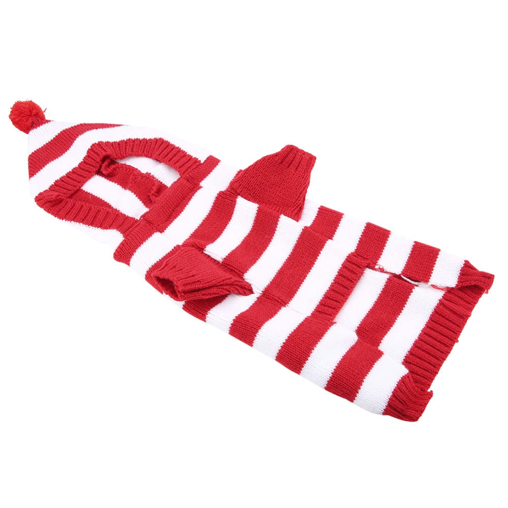 Warm Breathable Striped Turtleneck Pet Sweater for Dog Cat Winter(Red, XXL)