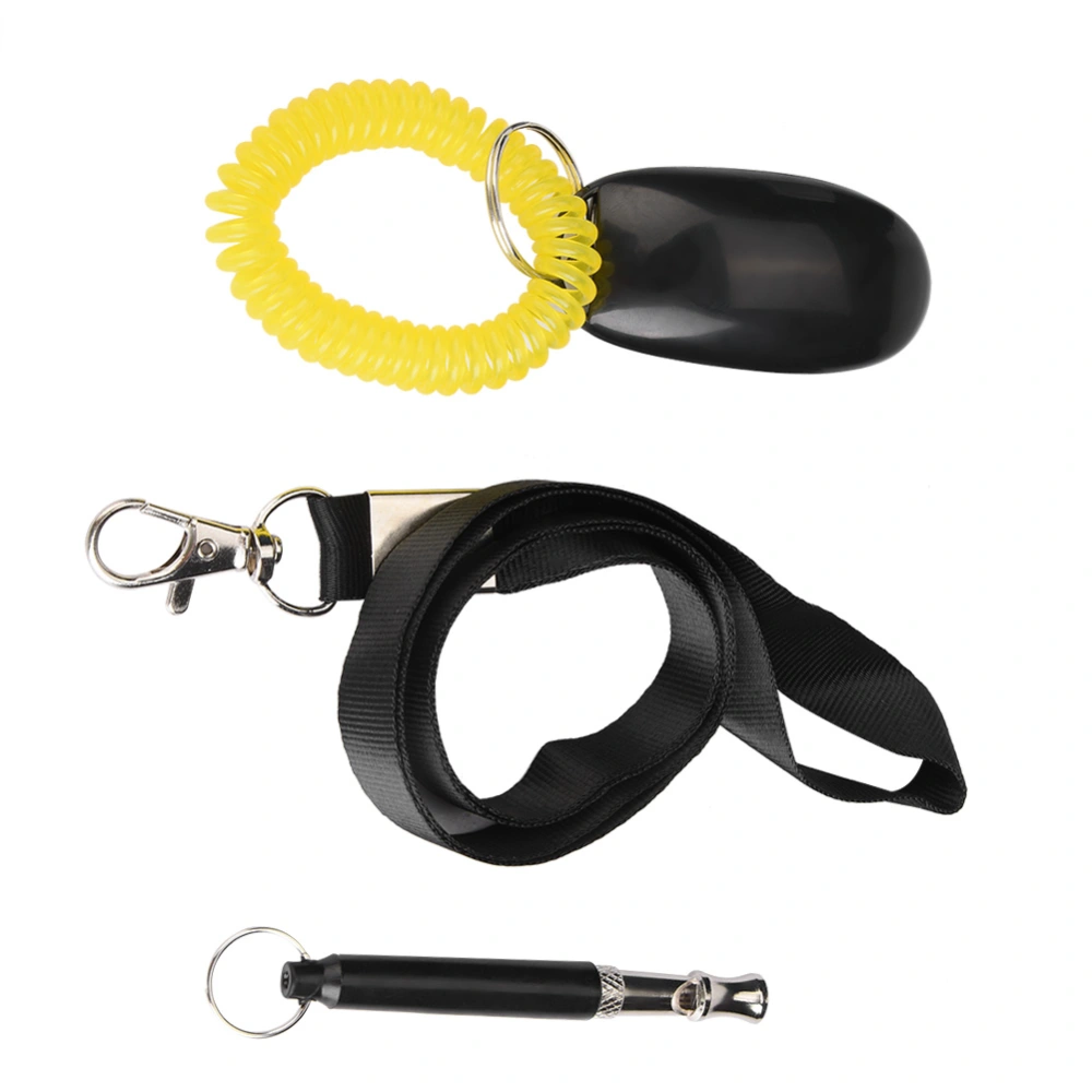 3pcs Ultrasonic Dog Training Whistle Pet Training Clicker Free Lanyard