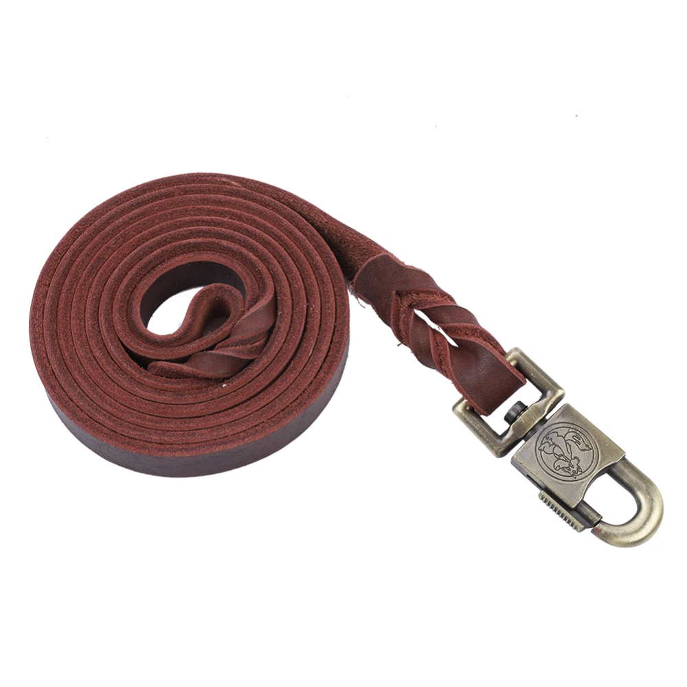 Durable Leather Dog Training Leash Strap for Large Medium Dogs