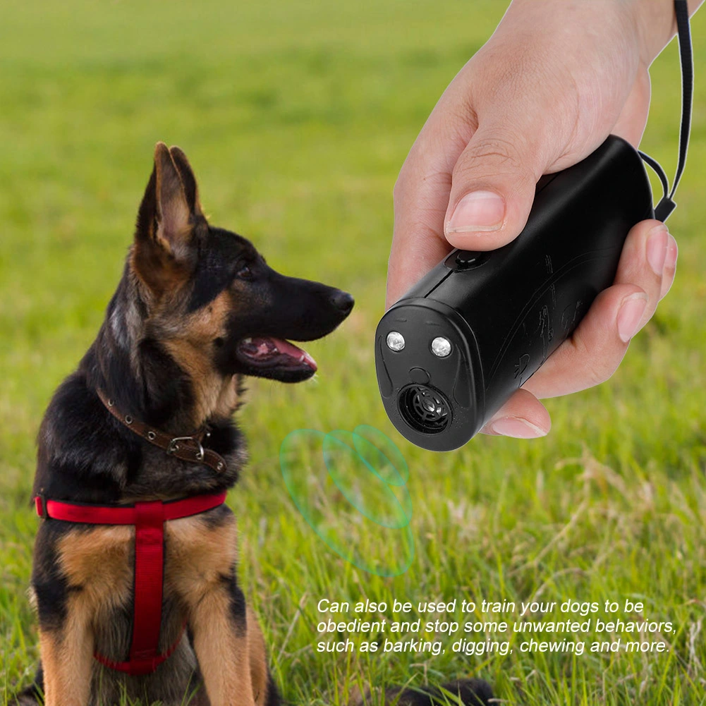 Multifunctional Ultrasonic Dog Repeller Anti Barking Stop Bark Training Device LED Torch