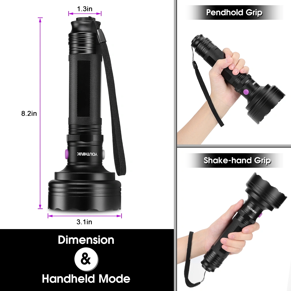 2 in 1 Powerful LED Torch Lamp 75Lumens UV Lamp 395NM Ultraviolet Light