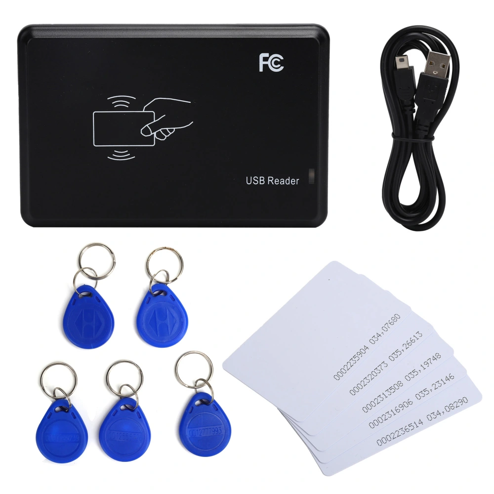 125KHz Smart Card Reader Portable USB ID Card Writer with Keychain for Win XP/Win CE/LIUNX/Vista/Android