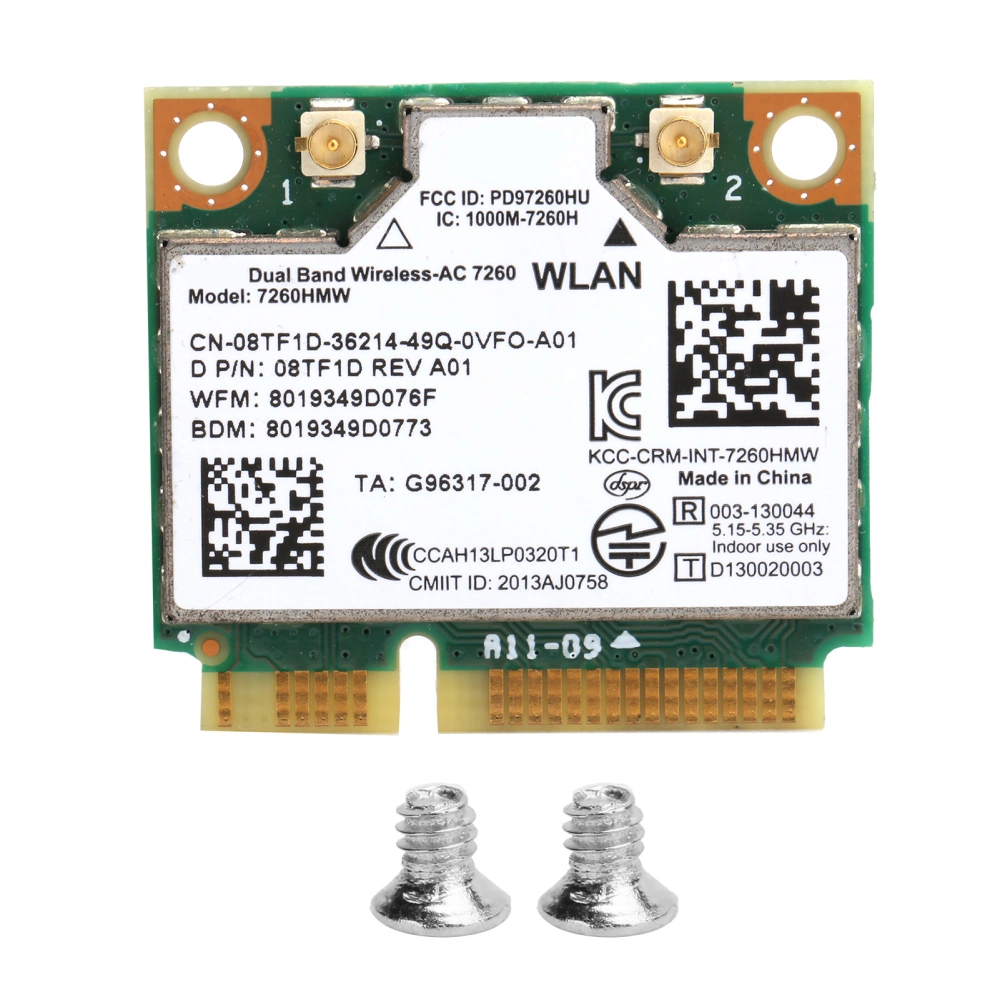 Mini PCIE Wireless Wifi Card DualBand BT 4.0 Network Module for Intel 7260 ac Dell 7260HMW