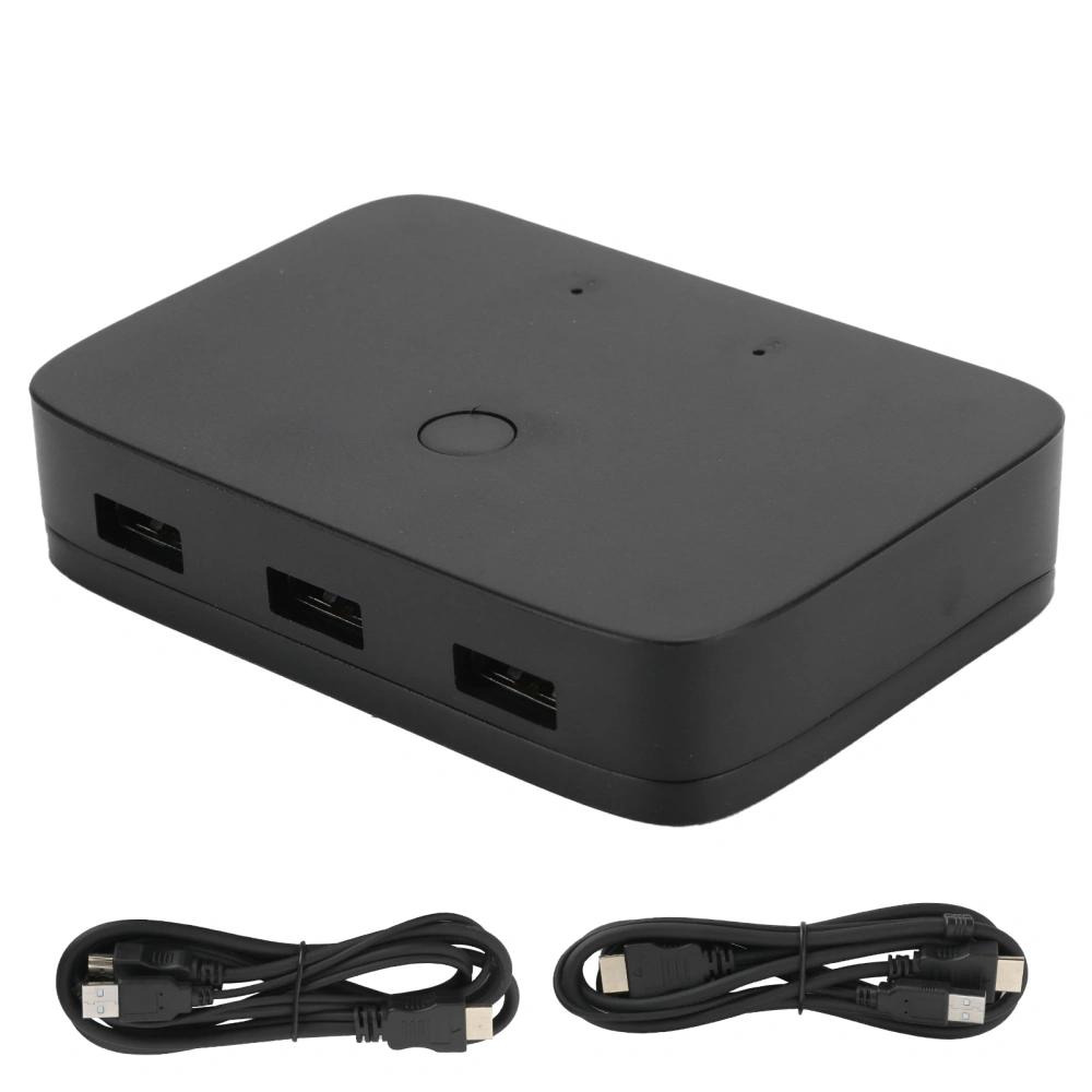 HDMI KVM Switcher Box 2 Port Computer Host 2‑in‑1‑out USB Sharing Mouse Keyboard Printer 201H