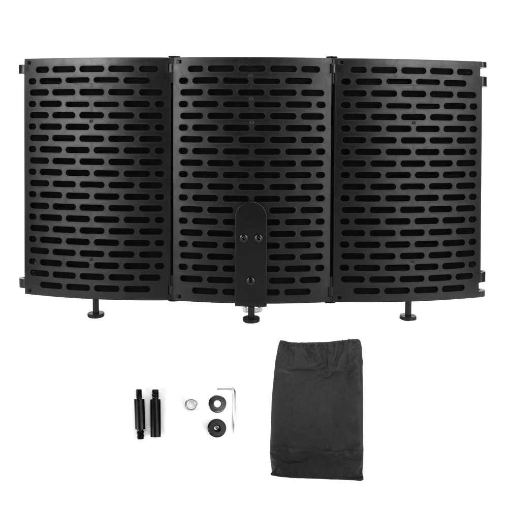 Sound Filter Microphone 3 Layers Foldable Wind Screen Board Sound Proof Cover Plate for Live Streaming