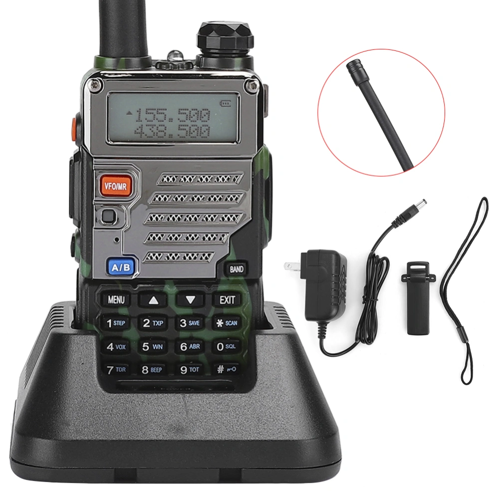 UV-5RE Camouflage Car Walkie Talkie Professional Dual Band Two Way Radio (100-240V)(US )