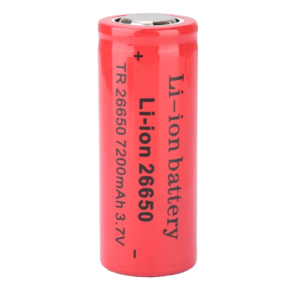 26650 7200mAh 3.7V Rechargeable Battery Mini Size Portable Large Capacity Red