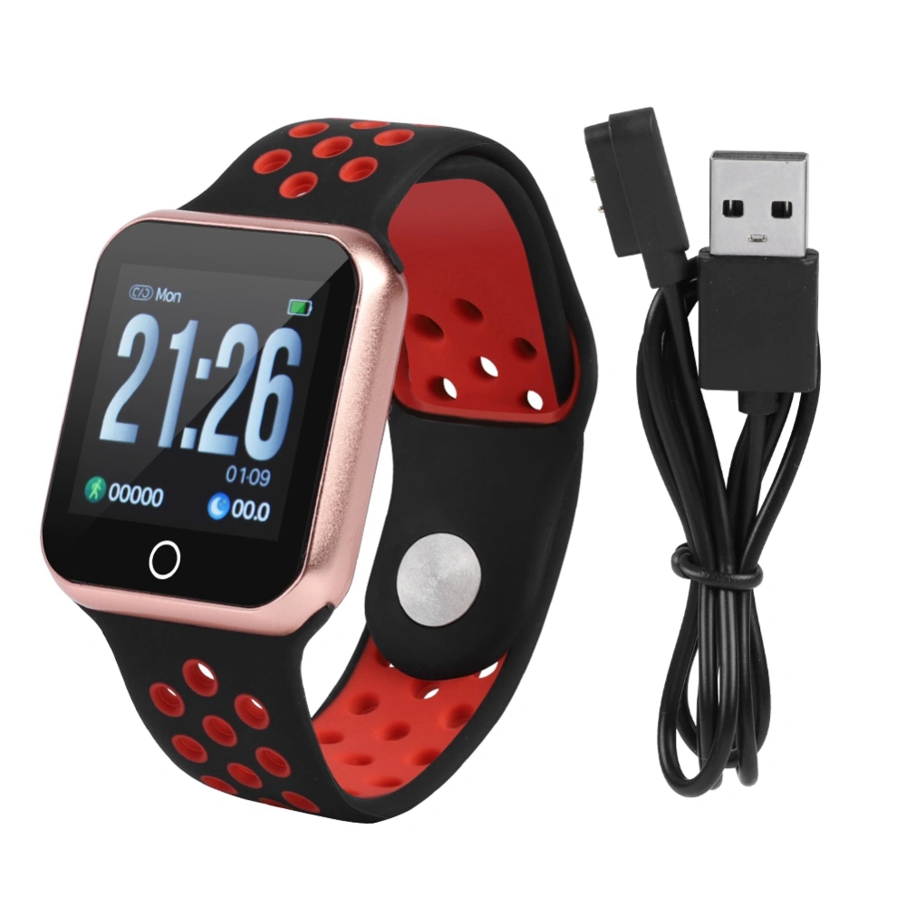 IP67 Waterproof Smart Bracelet Blood Pressure Heart Rate Sports Pedometer Watch Gold