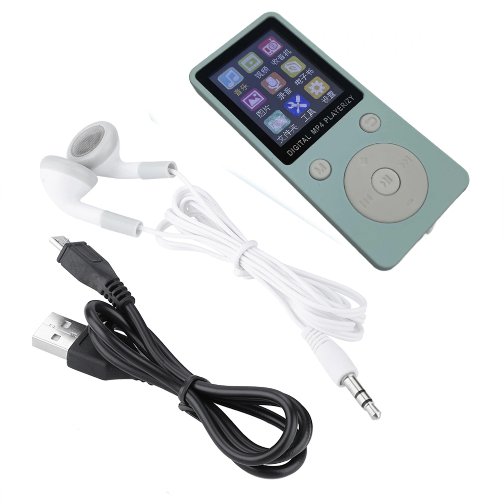 Portable Screen MP4 Music Player Support 32GB TF Card with Headphone Long Standby Time Blue