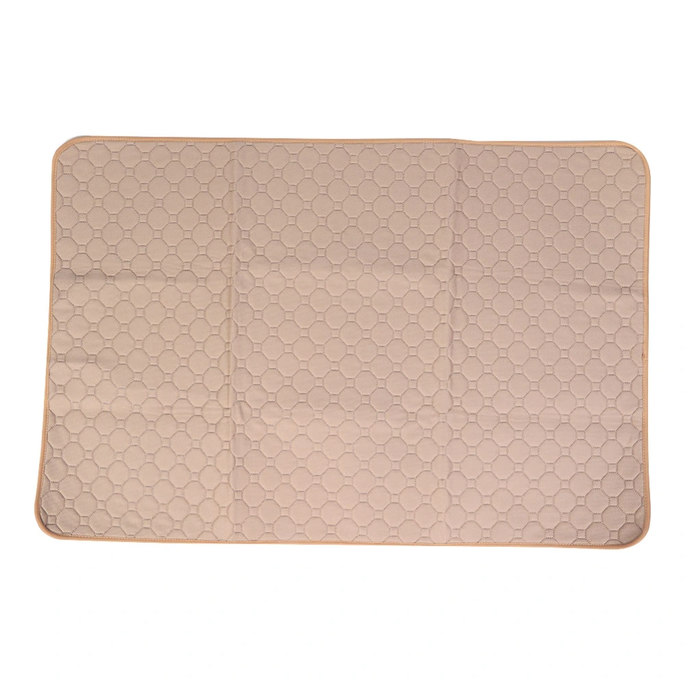 Pet Dog Cat Washable Pee Pad Reusable Potty Urine Training Pads Diapers Bed Sofa Cover(Beige L)