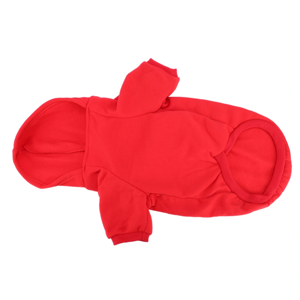 Cute Polyester Pet Winter Warm Hoodie Sweatshirt Clothes Coat for Dogs Puppy Cats(Red M)