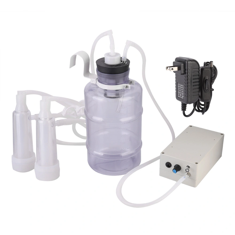 PC 2L Thicken Mute Plugging in Transparent Milking Machine Milker 100-240V(Sheep US Plug)