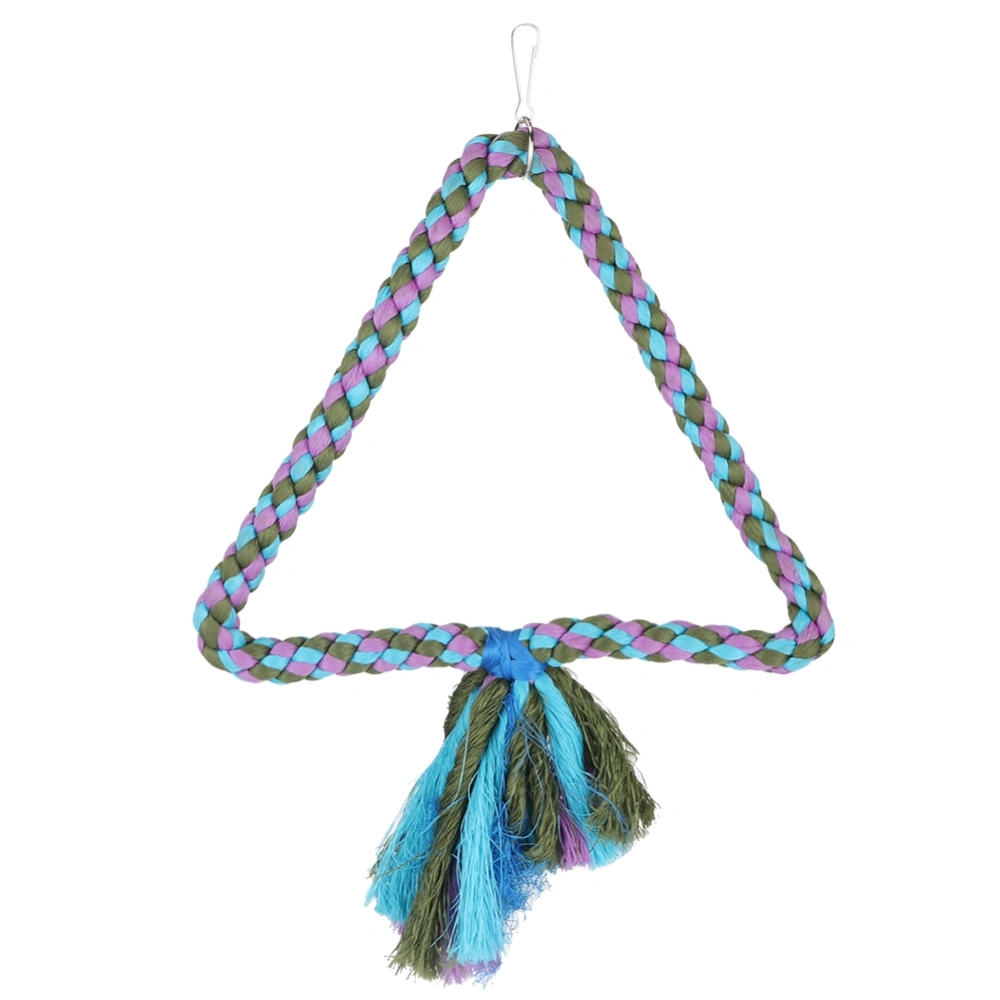 Bird Parrot Swing Toy Hanging Ring Triangle Cage Perch Toys for Budgie Cockatiels(Triangle)