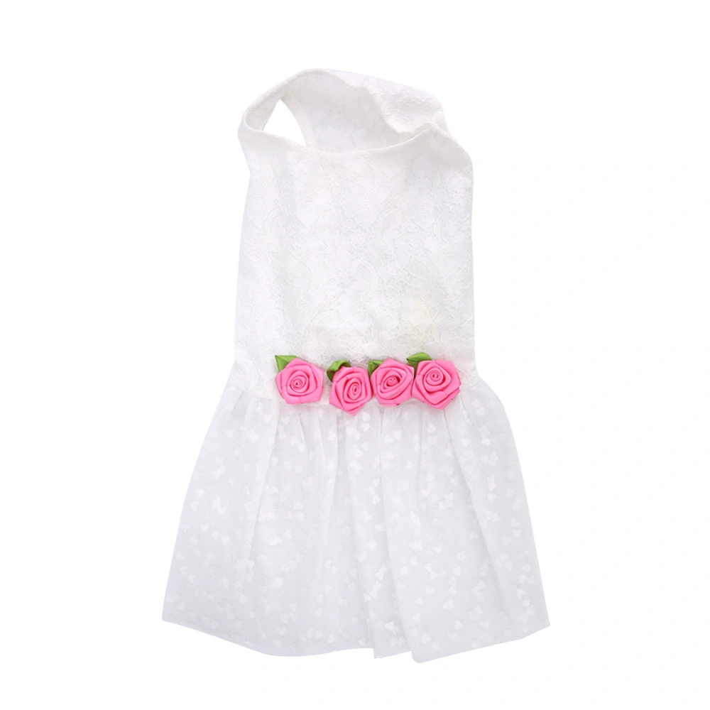 Fashionable Cute Delicate Lace Flower Party Small Pet Puppy Dog Princess Skirt Dress Clothes(M)