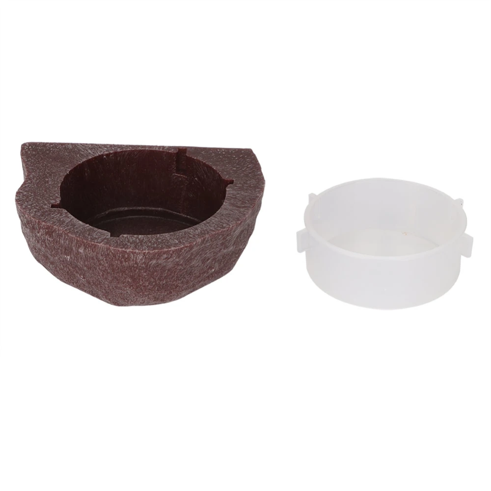 Plastic Durable Reptiles Pet Feeder Bowl Food Dish Suspension Type for Lizard Chameleon(Brown)