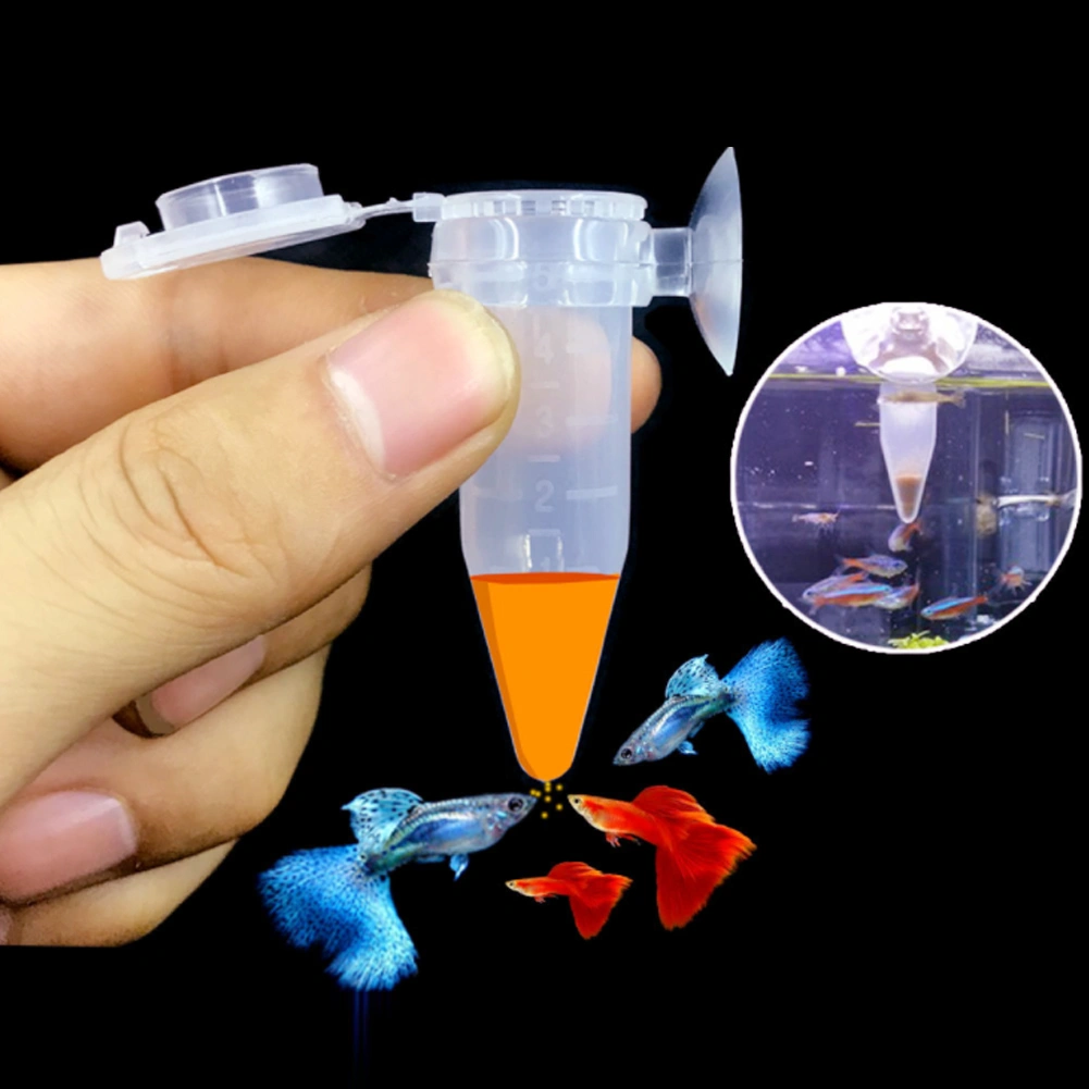 Durable Transparent Aquarium Shrimp Larvae Feeding Tube Fish Feeder for Freshwater Saltwater
