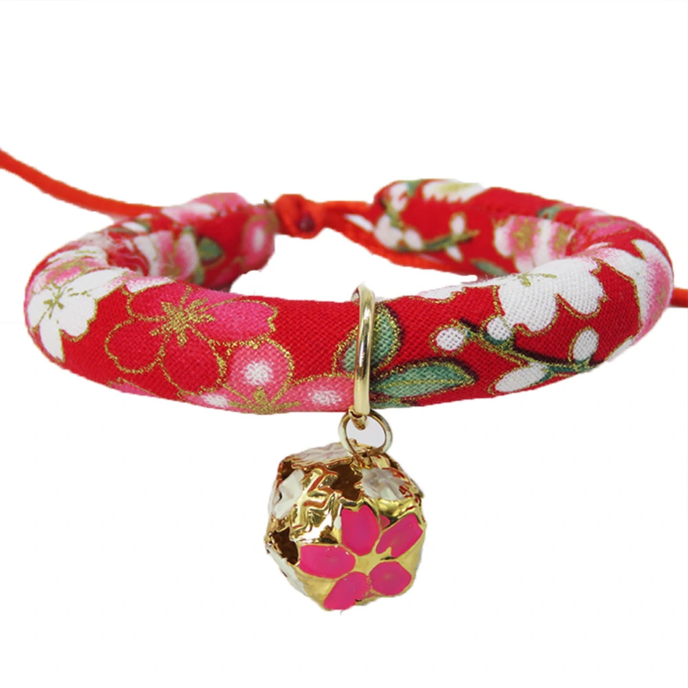 Adjustable Dog Cat Collar Printed Necktie Necklace with Bell for Pet Accessories(C-2 (S))