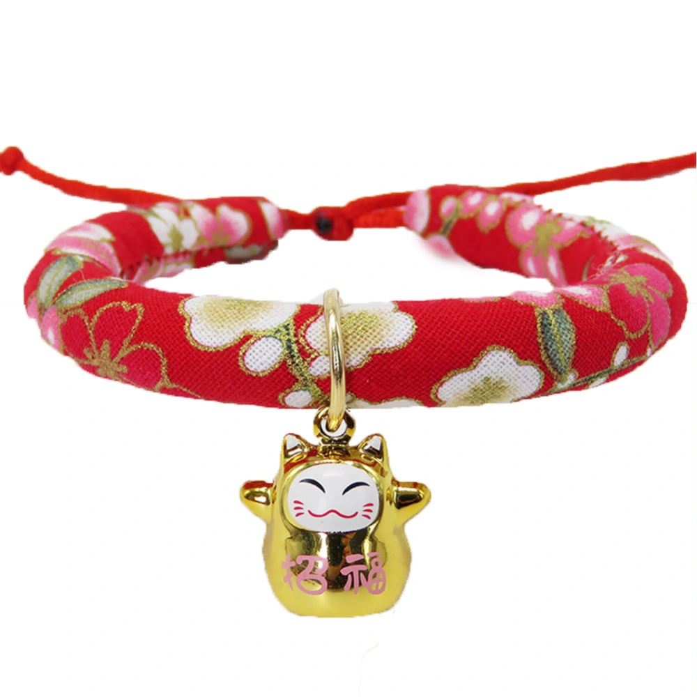 Adjustable Dog Cat Collar Printed Necktie Necklace with Bell for Pet Accessories(B-3 (S))