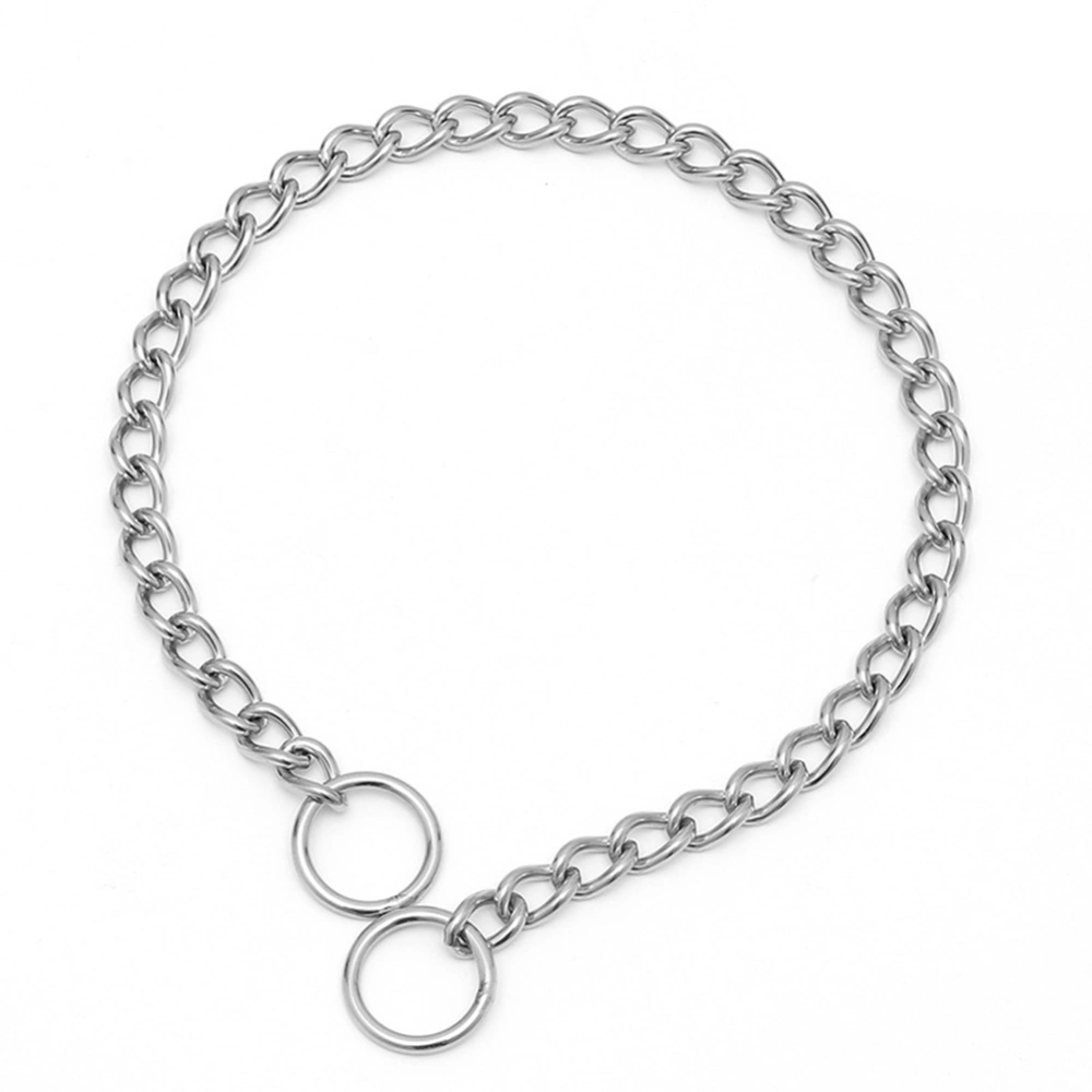 Stainless Steel Dog Choke Collar Double Ring Chain for Pet Walking Training(1.6mm*30cm)