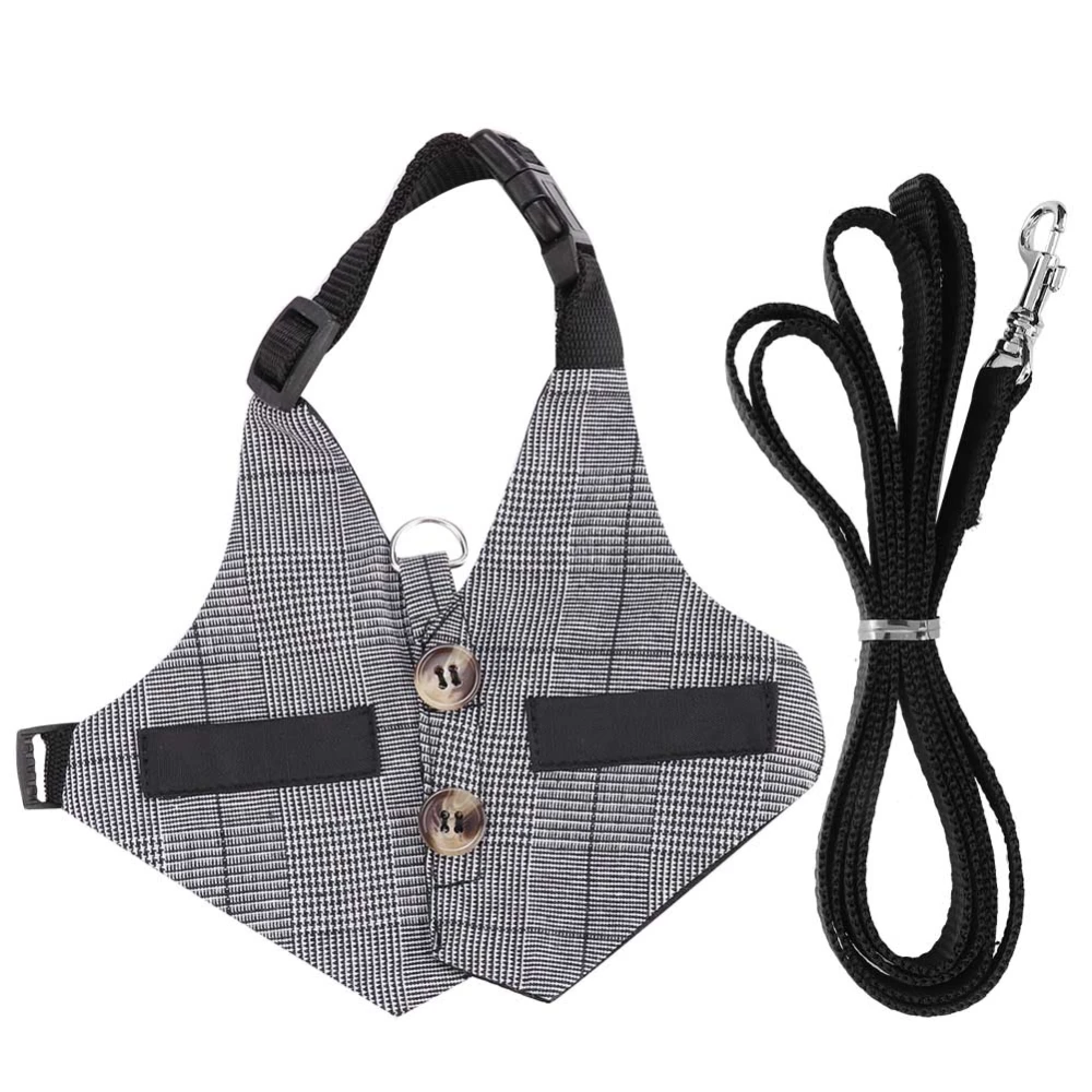 Soft Rabbit Breathable Harness with Leash Gentlemanly Style (M)